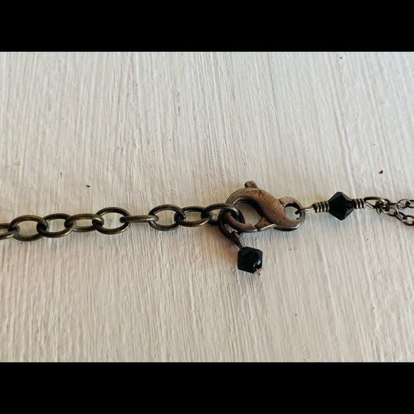 Vintage Black Crystal Beaded Choker Necklace - Picture 5 of 14